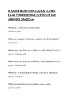 Ri Journeyman Refrigeration License&NewLine;Exam Comprehensive Questions And&NewLine;Answers Graded A&plus;