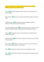 Economics Key Concepts Scarcity&comma; Demand&comma; Supply&comma; Market Equilibrium&comma; Investments&comma; &NewLine;Budgeting  verified questions and solution A&plus; grade