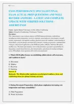 EXOS Performance Specialist Final Exam &vert; Practice Questions&comma; Correct Answers & Comprehensive Certification Review 2026&sol;2027