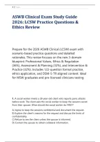 ASWB Clinical Exam Study Guide &NewLine;2026&colon; LCSW Practice Questions & &NewLine;Ethics Review 