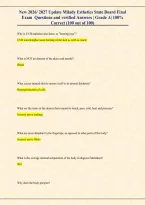 New 2026&sol; 2027 Update Milady Esthetics State Board Final &NewLine;Exam  Questions and verified Answers &vert; Grade A&vert; 100&percnt; &NewLine; Correct &lpar;100 out of 100&rpar;
