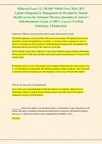 Midterm Exam V2&colon; NR 605&sol; NR605 &lpar;New 2026&sol; 2027 &NewLine;Update&rpar; Diagnosis & Management in Psychiatric Mental &NewLine;Health Across the Lifespan I Review&vert; Questions & Answers &NewLine;with Rationales&vert; Grade A&vert; 100&percnt; Correct &lpar;Verified &NewLine;Solutions&rpar;- Chamberlain 