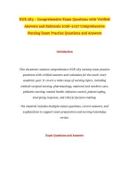 NUR 283 &ndash; Comprehensive Exam Questions with Verified Answers and Rationale 2026&ndash;2027 Comprehensive Nursing Exam Practice Questions and Answers