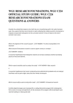 WGU C224 Research Foundations &vert; Official Study Guide&comma; Exam Questions & Answers&comma; Comprehensive Review 2026&sol;2027