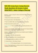 NUR 283 Comp Exam Comprehensive 170 Study Questions & Answers &lpar;Latest 2026&sol;2027&rpar; &vert; Galen College of Nursing
