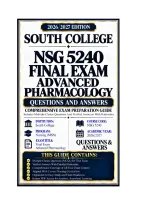 NSG 5240 Exams 1-3 & Final Exam Bundled Advanced Pharmacology Questions And Answers 2026&sol;2027 South College