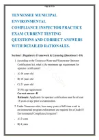 Tennessee Municipal Environmental Compliance Inspector&colon; Practice Exam