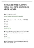Rn Nclex Comprehensive Review&NewLine;Actual Exam Tested Questions And&NewLine;Verified Answers