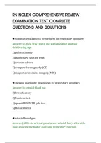 Rn Nclex Comprehensive Review&NewLine;Examination Test Complete&NewLine;Questions And Solutions&NewLine;