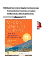Medical-Surgical Nursing&colon; Concepts for Clinical Judgment and Collaborative Care 11th Edition by Donna D&period; Ignatavicius&colon; Complete Test Bank All Chapters with Questions and Answers