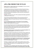 APEA Pre-Predictor NP Exam&colon; Practice Questions and Answers Study Guide