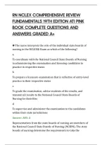 Rn Nclex Comprehensive Review&NewLine;Fundamentals 19Th Edition Ati Pink&NewLine;Book Complete Questions And&NewLine;Answers Graded A&plus;
