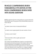 Rn Nclex Comprehensive Review&NewLine;Fundamentals 19Th Edition Ati Pink&NewLine;Book Comprehensive Review Paper&NewLine;With Solved Questions&NewLine;