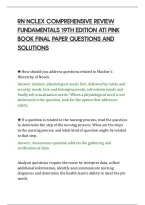 Rn Nclex Comprehensive Review&NewLine;Fundamentals 19Th Edition Ati Pink&NewLine;Book Final Paper Questions And&NewLine;Solutions