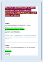 Anatomy and Physiology Ultimate Exam Prep&colon; High-Yield Practice Questions&comma; Verified Answers&comma; and In-Depth Rationales
