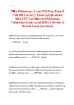 NHA Phlebotomy Exam 2026&ndash;2027 Prep Form B &vert; 300 Questions and Answers &vert; NHA CPT Certification
