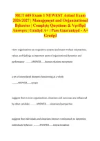 MGT 605 Exam 1 2026&ndash;2027 &vert; Management and Organizational Behavior &vert; Complete Questions and Answers &vert; Graded A&plus;&NewLine;