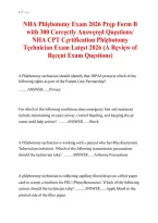 NHA Phlebotomy Exam 2026&ndash;2027 Prep Form B &vert; 300 Questions and Answers &vert; NHA CPT Certification&NewLine;
