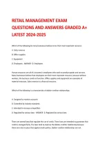 Retail Management Exam &NewLine;