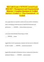 MGT 605 Exam 1 2026&ndash;2027 &vert; Management and Organizational Behavior &vert; Complete Questions and Answers &vert; Graded A&plus;