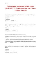 MN Pesticide Applicator Retake Exam 2026&ndash;2027 &vert; Questions and Answers