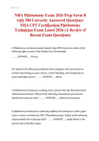 NHA Phlebotomy Exam 2026&ndash;2027 Prep Form B &vert; 300 Questions and Answers &vert; NHA CPT Certification