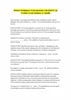 Certified Specialist Business Intelligence Exam Questions with all the 100 Correct Answers Verified A Graded
