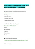 Rnsg 1430 Test Bank Questions With&NewLine;Verified Answers Full Review&NewLine;