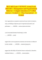 MGT 605 Exam 1 2026&ndash;2027 &vert; Management and Organizational Behavior &vert; Complete Questions and Answers &vert; Graded A&plus;&NewLine;