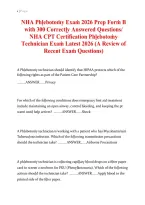 NHA Phlebotomy Exam 2026&ndash;2027 Prep Form B &vert; 300 Questions and Answers &vert; NHA CPT Certification