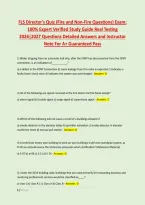 FLS Director's Quiz &lpar;Fire and Non-Fire Questions&rpar; Exam&colon; &NewLine;100&percnt; Expert Verified Study Guide Real Testing &NewLine;2026&vert;2027 Questions Detailed Answers and Instructor &NewLine;Note For A&plus; Guaranteed Pass