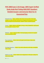 PSYC 2000 Exam 2 LSU Knapp&colon; 100&percnt; Expert Verified &NewLine;Study Guide Real Testing 2026&vert;2027 Questions &NewLine;Detailed Answers and Instructor Note For A&plus; &NewLine;Guaranteed Pass