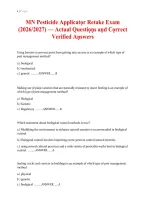 MN Pesticide Applicator Retake Exam 2026&ndash;2027 &vert; Questions and Answers