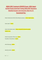 ABFAS CBPS Treatment UPDATED Exam&colon; 100&percnt; Expert &NewLine;Verified Study Guide Real Testing 2026&vert;2027 Questions &NewLine;Detailed Answers and Instructor Note For A&plus; &NewLine;Guaranteed Pass 