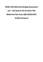 NURS 5120 Adult Gerontology Assessment &NewLine;Lab &ndash; Full Head-to-Toe & Esther Park &NewLine;Abdominal Pain Exam Q&A &lpar;2026&sol;2027 &NewLine;Verified Answers&rpar; 