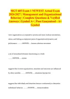 MGT 605 Exam 1 2026&ndash;2027 &vert; Management and Organizational Behavior &vert; Complete Questions and Answers &vert; Graded A&plus;&NewLine;