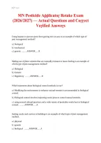 MN Pesticide Applicator Retake Exam 2026&ndash;2027 &vert; Questions and Answers&NewLine;