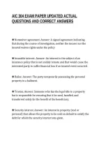 Aic 304 Exam Paper Updated Actual&NewLine;Questions And Correct Answers
