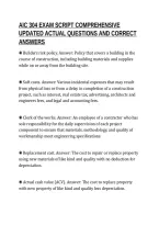 Aic 304 Exam Script Comprehensive&NewLine;Updated Actual Questions And Correct&NewLine;Answers