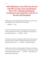 NHA Phlebotomy Exam 2026&ndash;2027 Prep Form B &vert; 300 Questions and Answers &vert; NHA CPT Certification&NewLine;