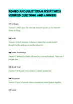 Romeo And Juliet Exam Script With&NewLine;Verified Questions And Answers