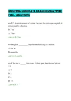 Roofing Complete Exam Review With&NewLine;Full Solutions&NewLine;
