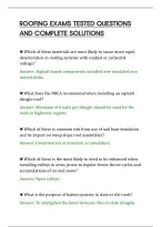 Roofing Exams Tested Questions&NewLine;And Complete Solutions&NewLine;