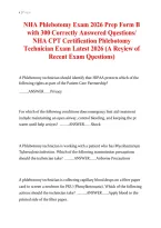 NHA Phlebotomy Exam 2026&ndash;2027 Prep Form B &vert; 300 Questions and Answers &vert; NHA CPT Certification