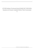 ATI RN Nutrition Proctored Exam 2027-2028&colon; 96 NGN Practice Questions with Detailed Rationales & Answer Key