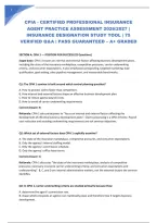 Cpia - Certified Professional Insurance Agent Practice Assessment 2026&sol;2027 &vert; Insurance Designation Study Tool &vert; 75 Verified Q&A &vert; Pass Guaranteed &ndash; A&plus; Graded