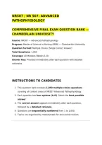 NR507 &sol; NR 507&colon; ADVANCED PATHOPHYSIOLOGY&NewLine;COMPREHENSIVE FINAL EXAM QUESTION BANK &mdash; CHAMBERLAIN UNIVERSITY&NewLine;Course&colon; NR507 &mdash; Advanced Pathophysiology&NewLine;Program&colon; Master of Science in Nursing &lpar;MSN&rpar; &mdash; Chamberlain University&NewLine;Question Format&colon; Multiple Choice &lpar;Si