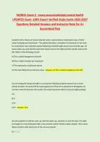 NUR631 Exam 3 - neuro&comma;musculoskeletal&comma;mental health &NewLine;UPDATED Exam&colon; 100&percnt; Expert Verified Study Guide 2026&vert;2027 &NewLine;Questions Detailed Answers and Instructor Note For A&plus; &NewLine;Guaranteed Pass