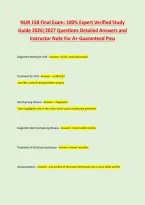 NUR 158 Final Exam&colon; 100&percnt; Expert Verified Study &NewLine;Guide 2026&vert;2027 Questions Detailed Answers and &NewLine;Instructor Note For A&plus; Guaranteed Pass