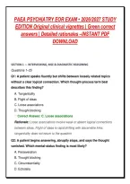 PAEA PSYCHIATRY EOR EXAM &bull; 2026&sol;2027 STUDY &NewLine;EDITION Original clinical vignettes &vert; Green correct &NewLine;answers &vert; Detailed rationales &ndash;INSTANT PDF &NewLine;DOWNLOAD 